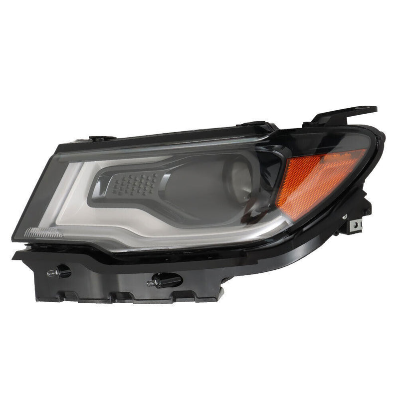 DURAFORCE Left Side Headlight For 2017-2021 Jeep Compass HID/Xenon Black LED DRL