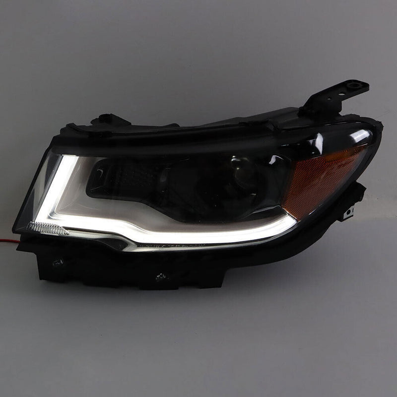 DURAFORCE Left Side Headlight For 2017-2021 Jeep Compass HID/Xenon Black LED DRL