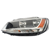 DURAFORCE Left Headlight For 2011-2018 Volkswagen Jetta Halogen Type Black Housing