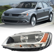DURAFORCE Left Headlight For 2011-2018 Volkswagen Jetta Halogen Type Black Housing