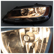 DURAFORCE Left Headlight For 2011-2018 Volkswagen Jetta Halogen Type Black Housing