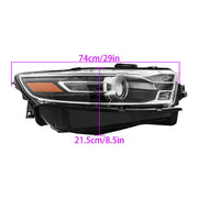 DURAFORCE Right Projector Headlight For 2016-2019 Ford Taurus Halogen W/Black Trim