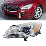 DURAFORCE Left Headlight For 2014-2017 Buick Regal Halogen Chrome Housing Clear