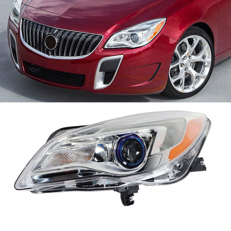 DURAFORCE Left Headlight For 2014-2017 Buick Regal Halogen Chrome Housing Clear