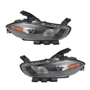 DURAFORCE Left+Right Headlight For 2013-2016 Dodge Dart Halogen Projector Black