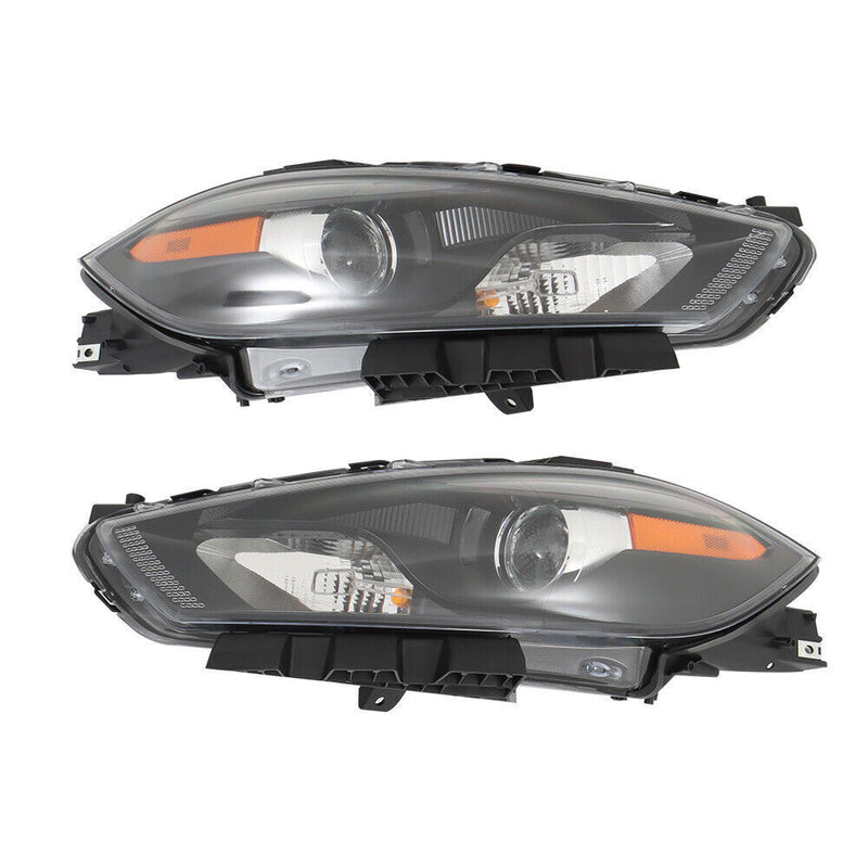 DURAFORCE Left+Right Headlight For 2013-2016 Dodge Dart Halogen Projector Black