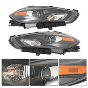 DURAFORCE Left+Right Headlight For 2013-2016 Dodge Dart Halogen Projector Black