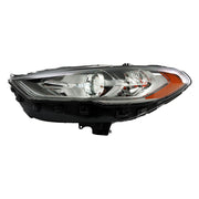 DURAFORCE Left Headlight For 2017 2018 2019 Ford Fusion Chrome Housing w/ LED DRL