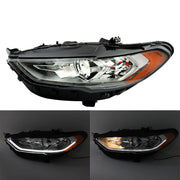 DURAFORCE Left Headlight For 2017 2018 2019 Ford Fusion Chrome Housing w/ LED DRL