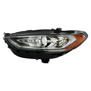 DURAFORCE Left Headlight For 2017 2018 2019 Ford Fusion Chrome Housing w/ LED DRL