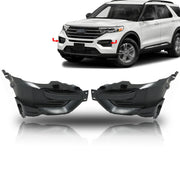 DURAFORCE Left+Right Side Fog Light Cover Trims For 2020-2022 Ford Explorer Black
