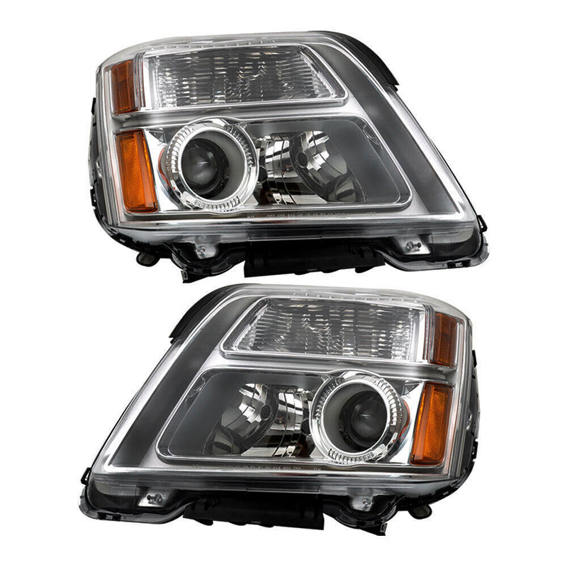 DURAFORCE Left&Right Headlight For 2010-2015 GMC Terrain SL/SLT/SLE Chrome Halogen