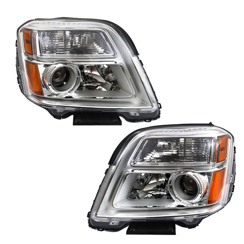 DURAFORCE Left&Right Headlight For 2010-2015 GMC Terrain SL/SLT/SLE Chrome Halogen