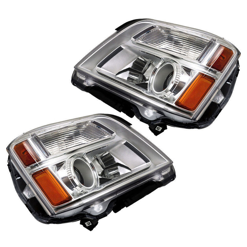 DURAFORCE Left&Right Headlight For 2010-2015 GMC Terrain SL/SLT/SLE Chrome Halogen