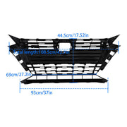 DURAFORCE Front Bumper Upper Grille For Nissan Altima SR 2023 2024 Plastic Black