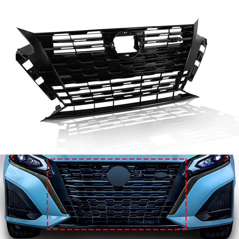 DURAFORCE Front Bumper Upper Grille For Nissan Altima SR 2023 2024 Plastic Black