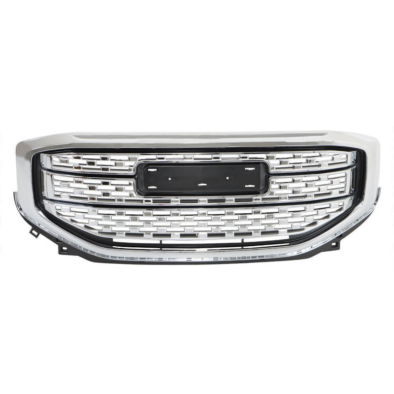 DURAFORCE Front Upper Grille Assembly For 2017 2018 2019 GMC Acadia Denali Chrome