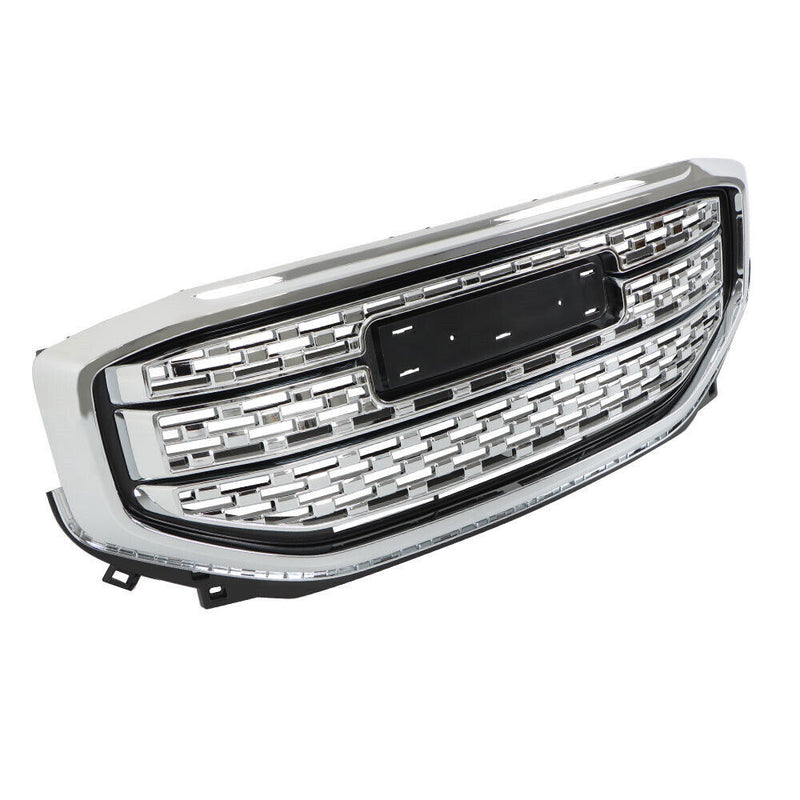 DURAFORCE Front Upper Grille Assembly For 2017 2018 2019 GMC Acadia Denali Chrome