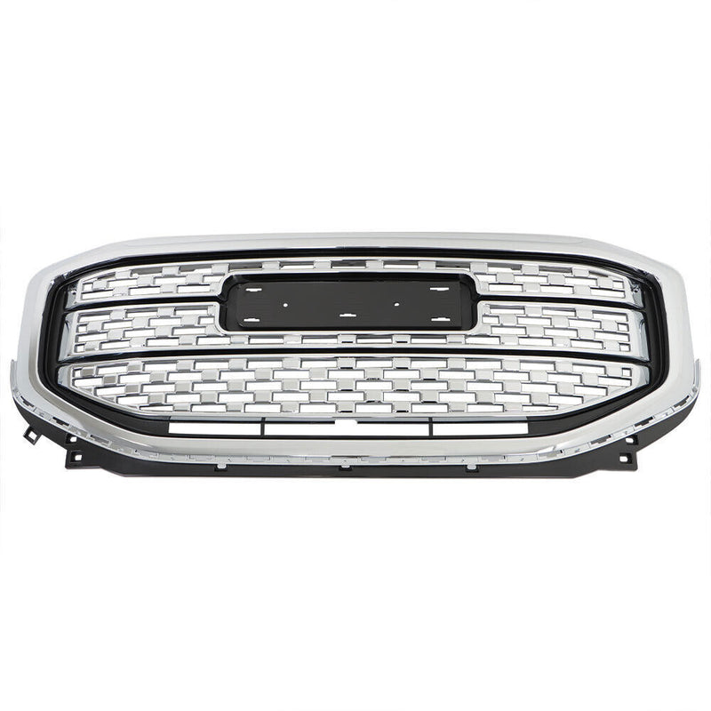 DURAFORCE Front Upper Grille Assembly For 2017 2018 2019 GMC Acadia Denali Chrome