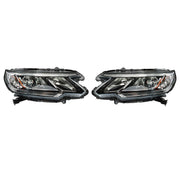 DURAFORCE Right&Left Side Headlights For 2015-2016 Honda CR-V Clear Halogen W/DRL