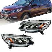 DURAFORCE Right&Left Side Headlights For 2015-2016 Honda CR-V Clear Halogen W/DRL