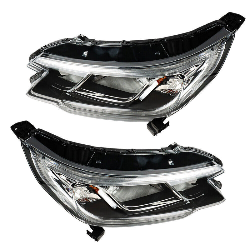 DURAFORCE Right&Left Side Headlights For 2015-2016 Honda CR-V Clear Halogen W/DRL