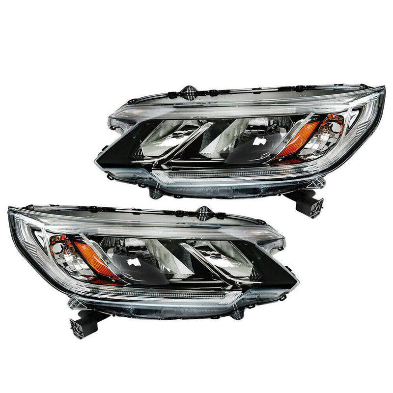 DURAFORCE Right&Left Side Headlights For 2015-2016 Honda CR-V Clear Halogen W/DRL