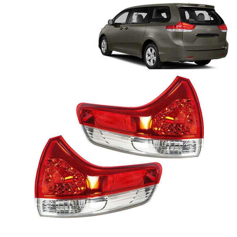 DURAFORCE Rear Left + Right Side Tail Lights For 2011-2014 Toyota Sienna Halogen