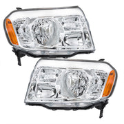 DURAFORCE Left+Right Halogen Headlights Assembly For 2009-2011 Honda Pilot Chrome