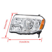 DURAFORCE Left+Right Halogen Headlights Assembly For 2009-2011 Honda Pilot Chrome