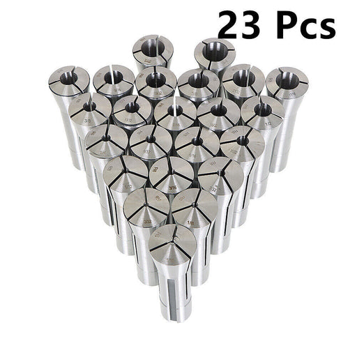 DURAFORCE 23Pcs R8 Collet Set Fractional 1/16" To 3/4" High Precision For Bridgeport