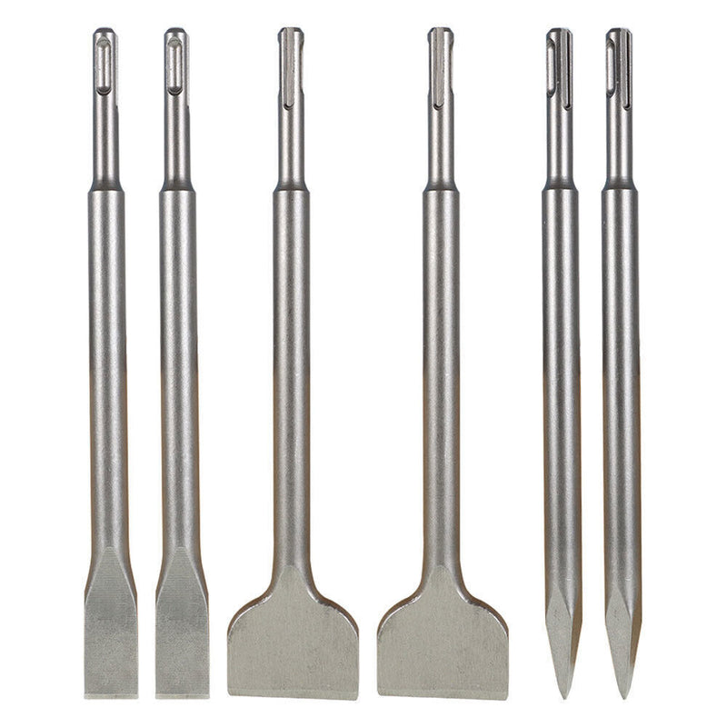 DURAFORCE High Quality Concrete Drill Bit Set Rotary Hammer Bits Chisel Set 6-Pieces