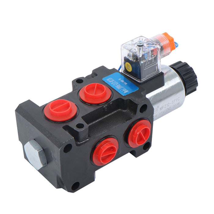 DURAFORCE 13GPM #10 SAE 6 Port 12V DC Hydraulic Solenoid Selector Diverter Valve 3Plug