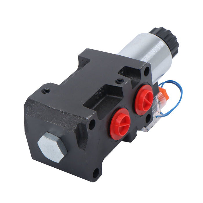 DURAFORCE 13GPM #10 SAE 6 Port 12V DC Hydraulic Solenoid Selector Diverter Valve 3Plug