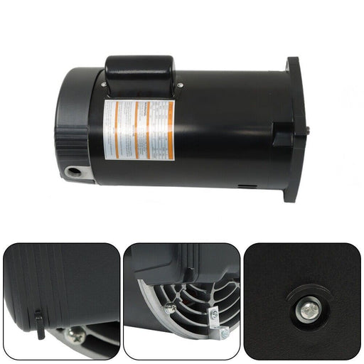 DURAFORCE 2HP Square Flange Pool Pump Motor 230V B2855 Threaded Shaft Swimming Pool Pump