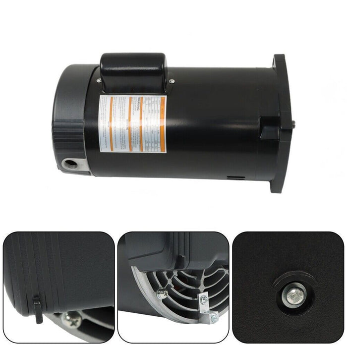 DURAFORCE 2HP Square Flange Pool Pump Motor 230V B2855 Threaded Shaft Swimming Pool Pump