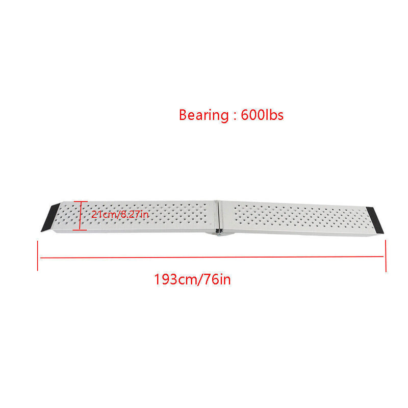 DURAFORCE 76"×8.3" Motorcycle Aluminum Folding Loading Ramp 600 lbs ATV UTV Tractors Quads