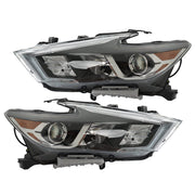 DURAFORCE Right+Left Headlight For 2016-18 Nissan Maxima S SL SV Halogen w/LED DRL