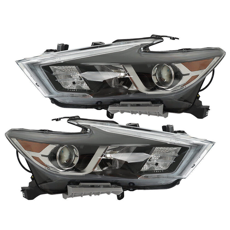DURAFORCE Right+Left Headlight For 2016-18 Nissan Maxima S SL SV Halogen w/LED DRL