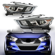 DURAFORCE Right+Left Headlight For 2016-18 Nissan Maxima S SL SV Halogen w/LED DRL