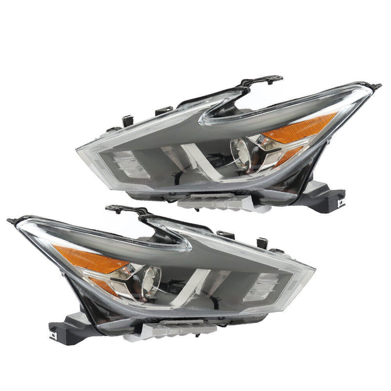 DURAFORCE Right+Left Headlight For 2016-18 Nissan Maxima S SL SV Halogen w/LED DRL