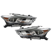 DURAFORCE Right+Left Headlight For 2016-18 Nissan Maxima S SL SV Halogen w/LED DRL