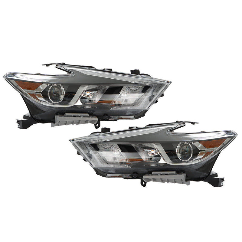 DURAFORCE Right+Left Headlight For 2016-18 Nissan Maxima S SL SV Halogen w/LED DRL