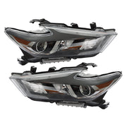 DURAFORCE Right+Left Headlight For 2016-18 Nissan Maxima S SL SV Halogen w/LED DRL