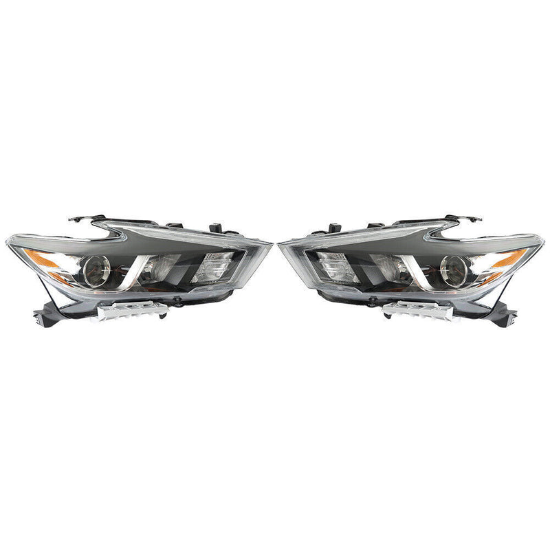 DURAFORCE Right+Left Headlight For 2016-18 Nissan Maxima S SL SV Halogen w/LED DRL