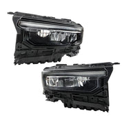 DURAFORCE Left+Right Headlight For 2021-2024 Jeep Grand Cherokee LED Type Black