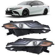 DURAFORCE Left+Right Headlight For 2021 2022 Toyota Camry XSE XLE Full LED Black