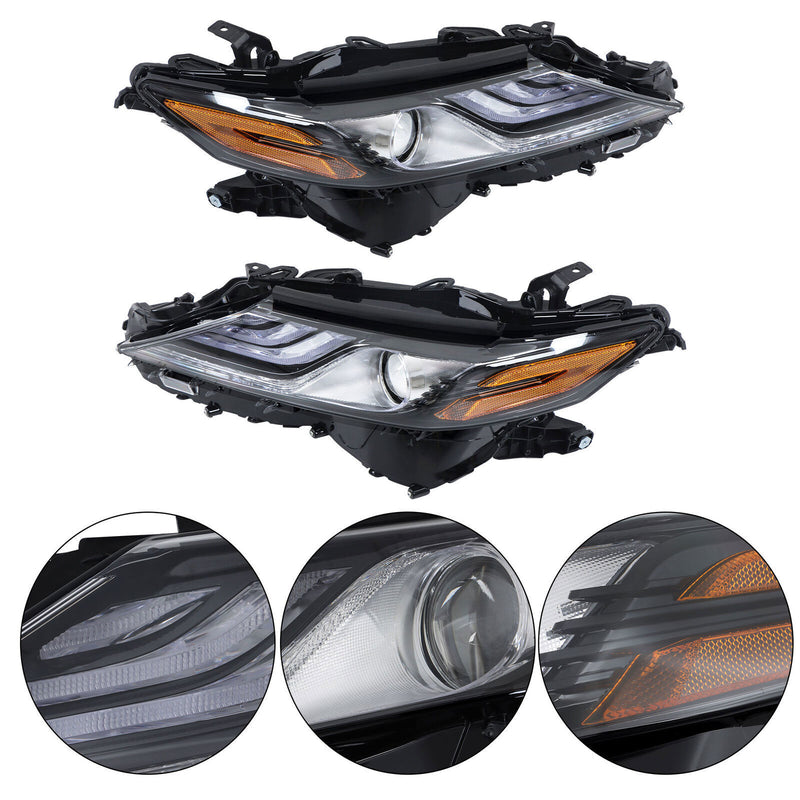DURAFORCE Left+Right Headlight For 2021 2022 Toyota Camry XSE XLE Full LED Black