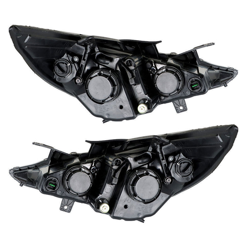 DURAFORCE Right+Left Headlight For 2011-14 Sonata Halogen Black Housing Clear Lens