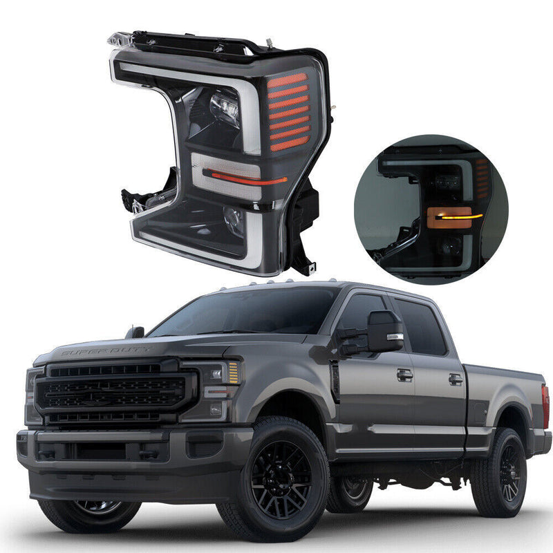 DURAFORCE Driver LED Headlight For 2020-2022 Ford F250 F350 SuperDuty Black Trim